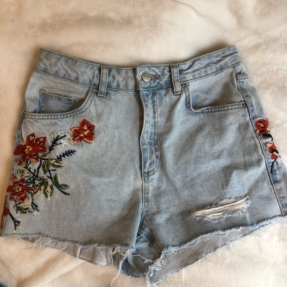 Topshop Embroidered Shorts